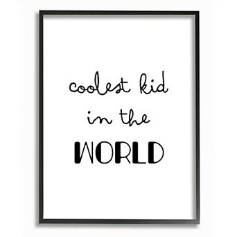 Stupell Home Decor Coolest Kid In the World Phrase Cursive Script Wall Art