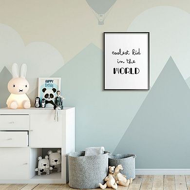 Stupell Home Decor Coolest Kid In the World Phrase Cursive Script Wall Art