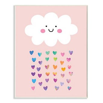 Stupell Home Decor Raining Rainbow Hearts Plaque Wall Art