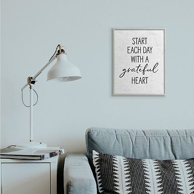 Stupell Home Decor Start Each Day with a Grateful Heart Framed Wall Art