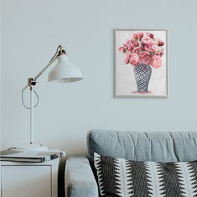 Stupell Home Decor Pink Peony Floral Bouquet Framed Wall Art