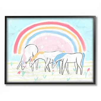 Stupell Home Decor Unicorns Grazing Framed Wall Art