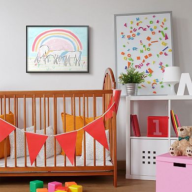 Stupell Home Decor Unicorns Grazing Framed Wall Art