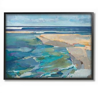 Stupell Home Decor Beach Landscape Cubism Framed Wall Art