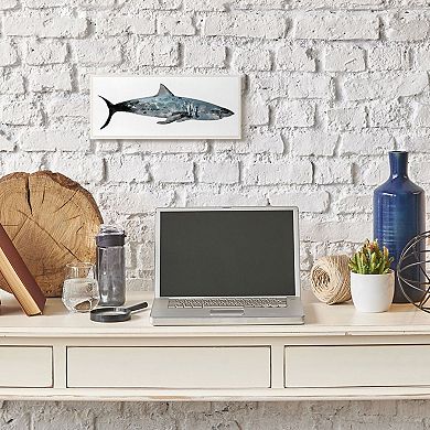 Stupell Home Decor Watercolor Textured Shark Minimal Sea Life Design Wall Art