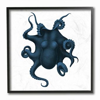 Stupell Home Decor Blue Octopus Framed Wall Art
