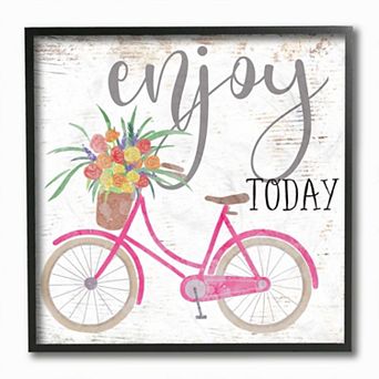 Stupell Home Decor Enjoy Today Bicycle Framed Wall Art