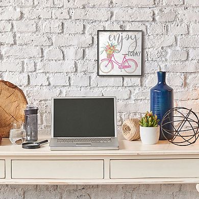Stupell Home Decor Enjoy Today Bicycle Framed Wall Art