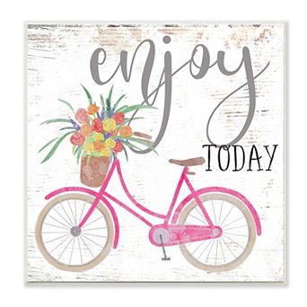 Stupell Home Decor Enjoy Today Bicycle Plaque Wall Art