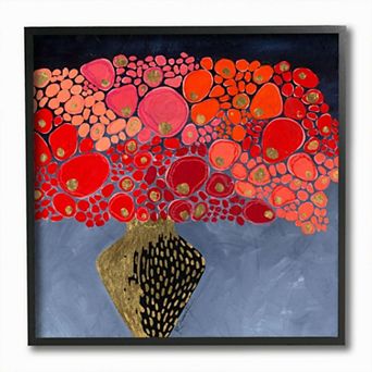 Stupell Home Decor Red Round Flower Bouquet Framed Wall Art