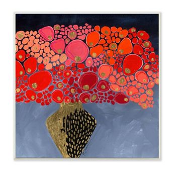 Stupell Home Decor Red Round Flower Bouquet Plaque Wall Art