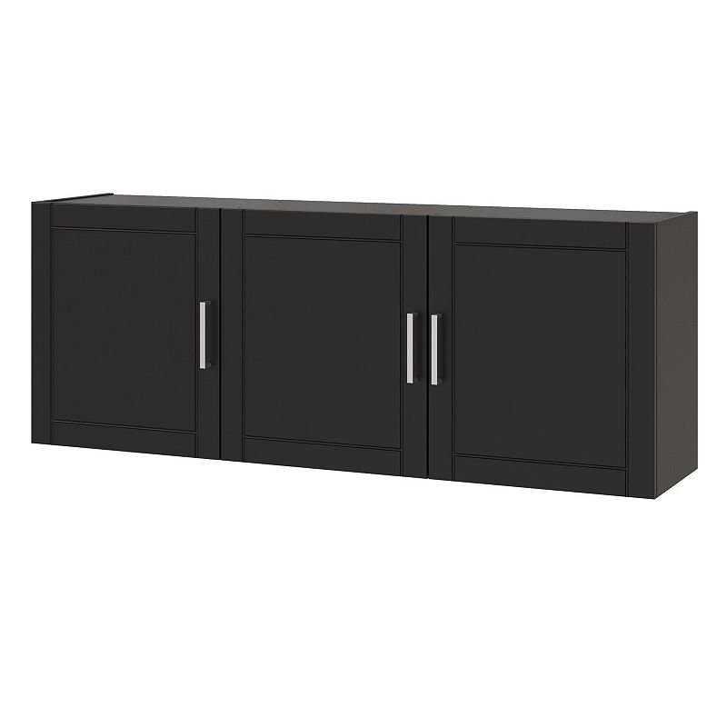 SystemBuild Callahan 3-Door Wall Storage Cabinet, Black