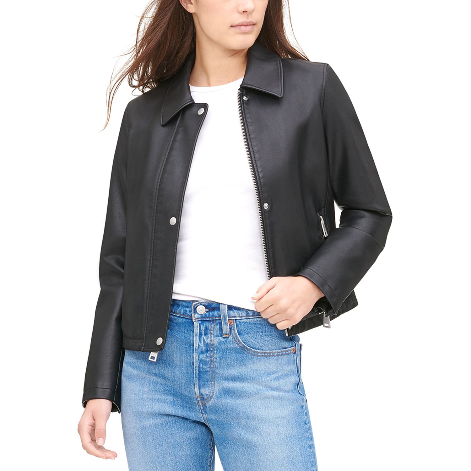 Faux Leather Front Zip Updated 