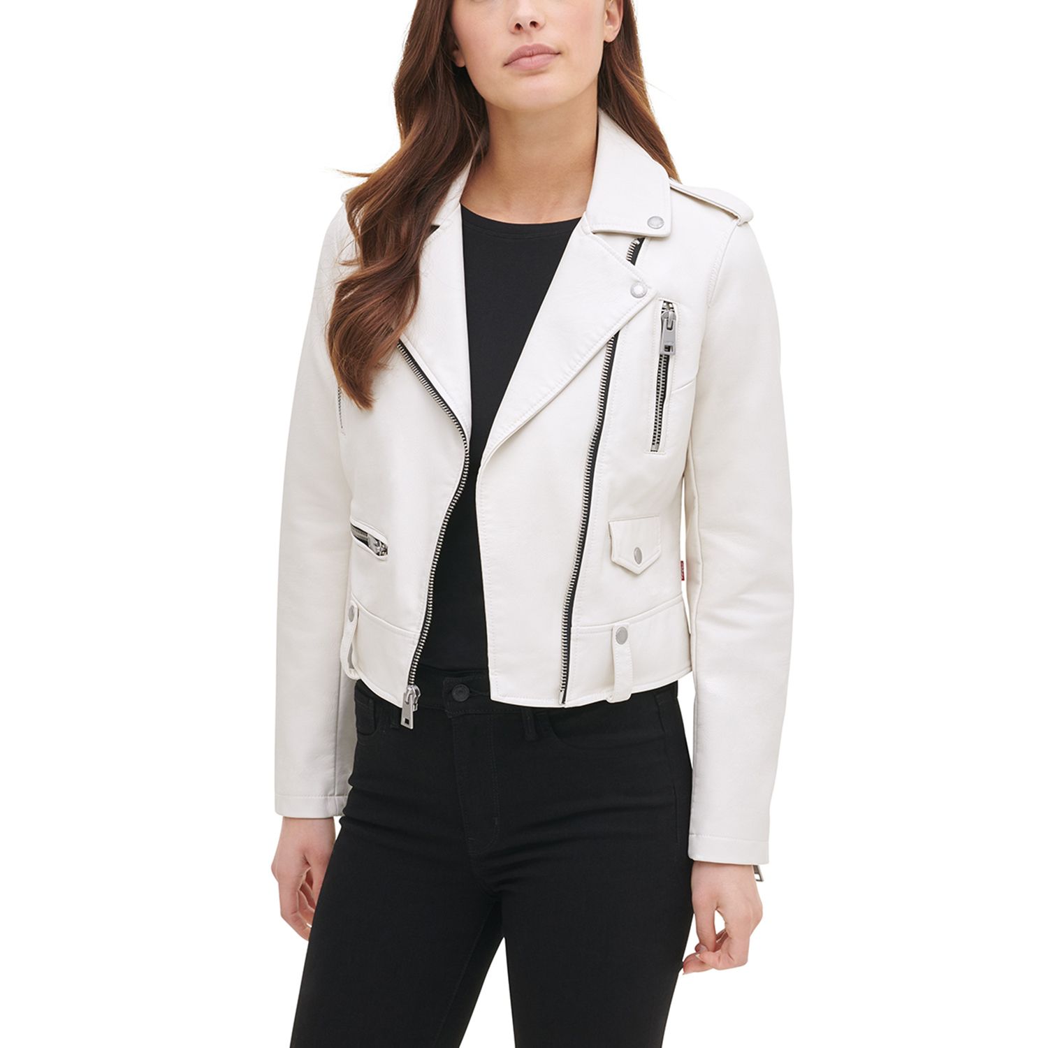 Image for Levi's Women's Classic Faux Leather Asymmetrical Motorcycle Jacket at Kohl's.