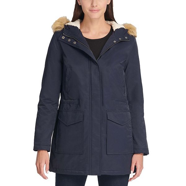 Women's Levi's® Sherpa Lined Parka Jacket with Faux Fur Trimmed Hood