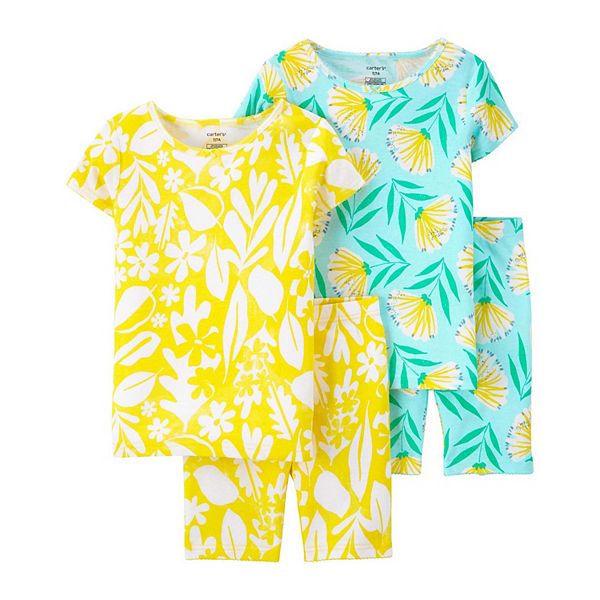 Girls 4 14 Carter S 4 Piece Tops Bottoms Pajama Set