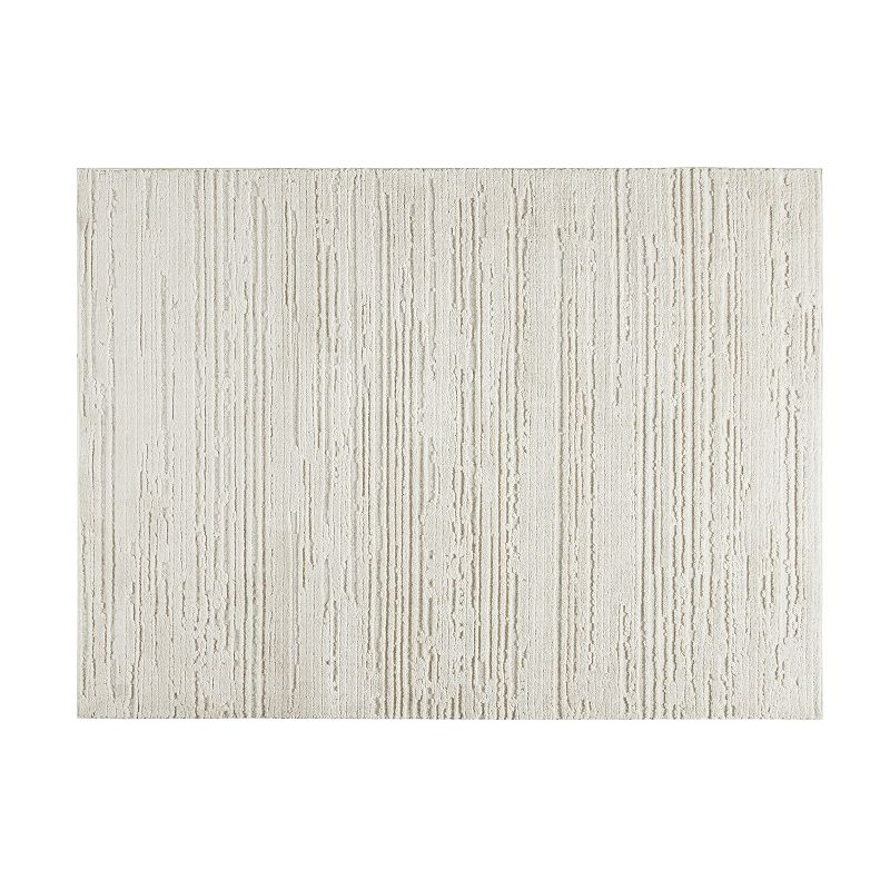 Madison Park Grace Terni Textured Washable Area Rug, White, 8X10 Ft