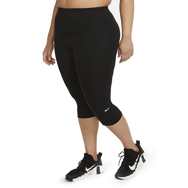 Women's Plus Size 1X Nike One Midrise Crop Leggings Black