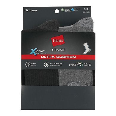 Men's Hanes 8-Pack Ultimate X-Temp Ultra Cushion Crew Socks