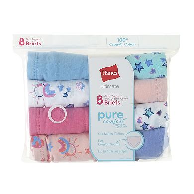 Girls Hanes Ultimate® 8-Pack Pure Comfort® Brief Panties