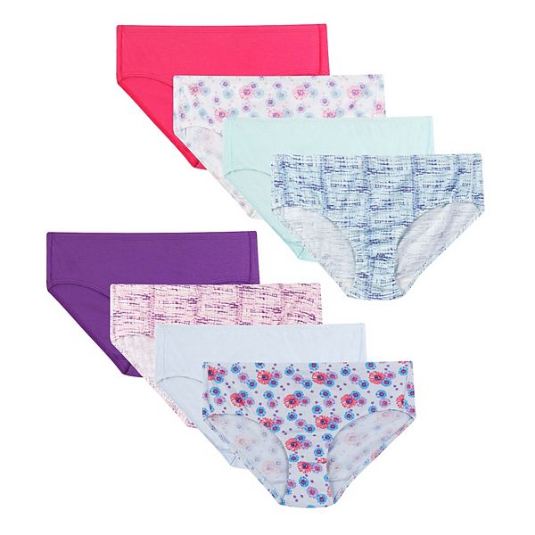 Girls Hanes Ultimate® 8-Pack Pure Comfort® Brief Panties