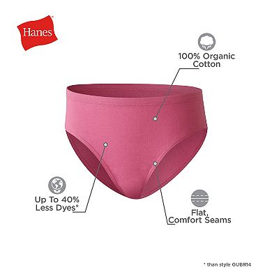 Girls Hanes® 8 Pack Ultimate Pure Comfort Organic Cotton Hipsters Underwear