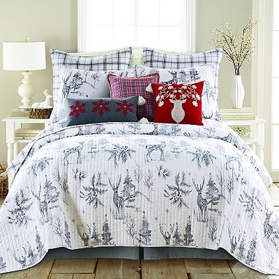 Levtex Home Villa Lugano Sleigh Bells Embroidered Snowflake Pillow