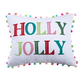 Levtex Home Merry & Bright Holly Jolly Pom Pillow
