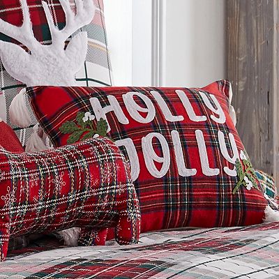 Levtex Home Thatch Home Spencer Plaid Holly Jolly Tassel Pillow