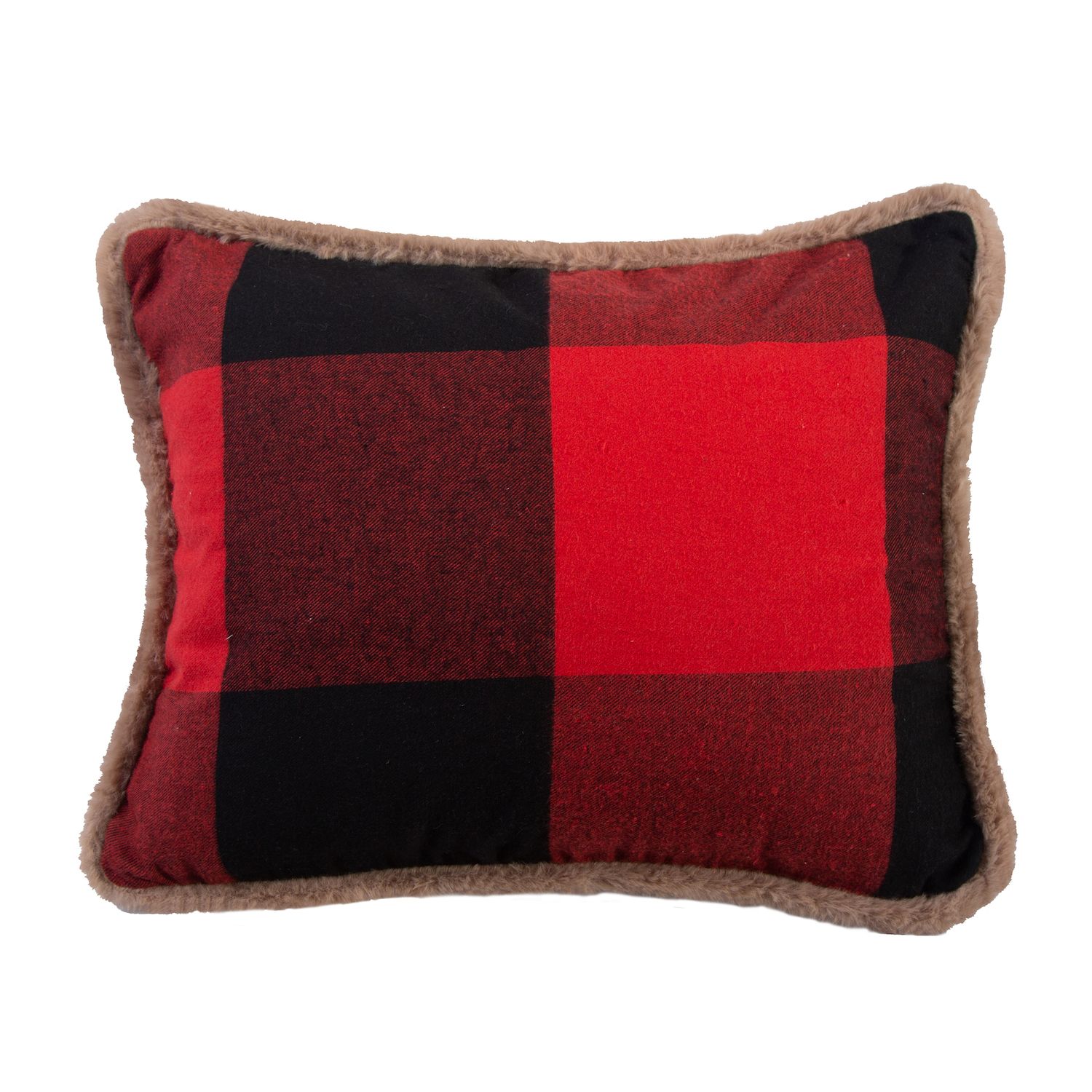 Image for Levtex Home Thatch Home Buffalo Peak Plaid Red Black Faux Fur Pillow at Kohl's.