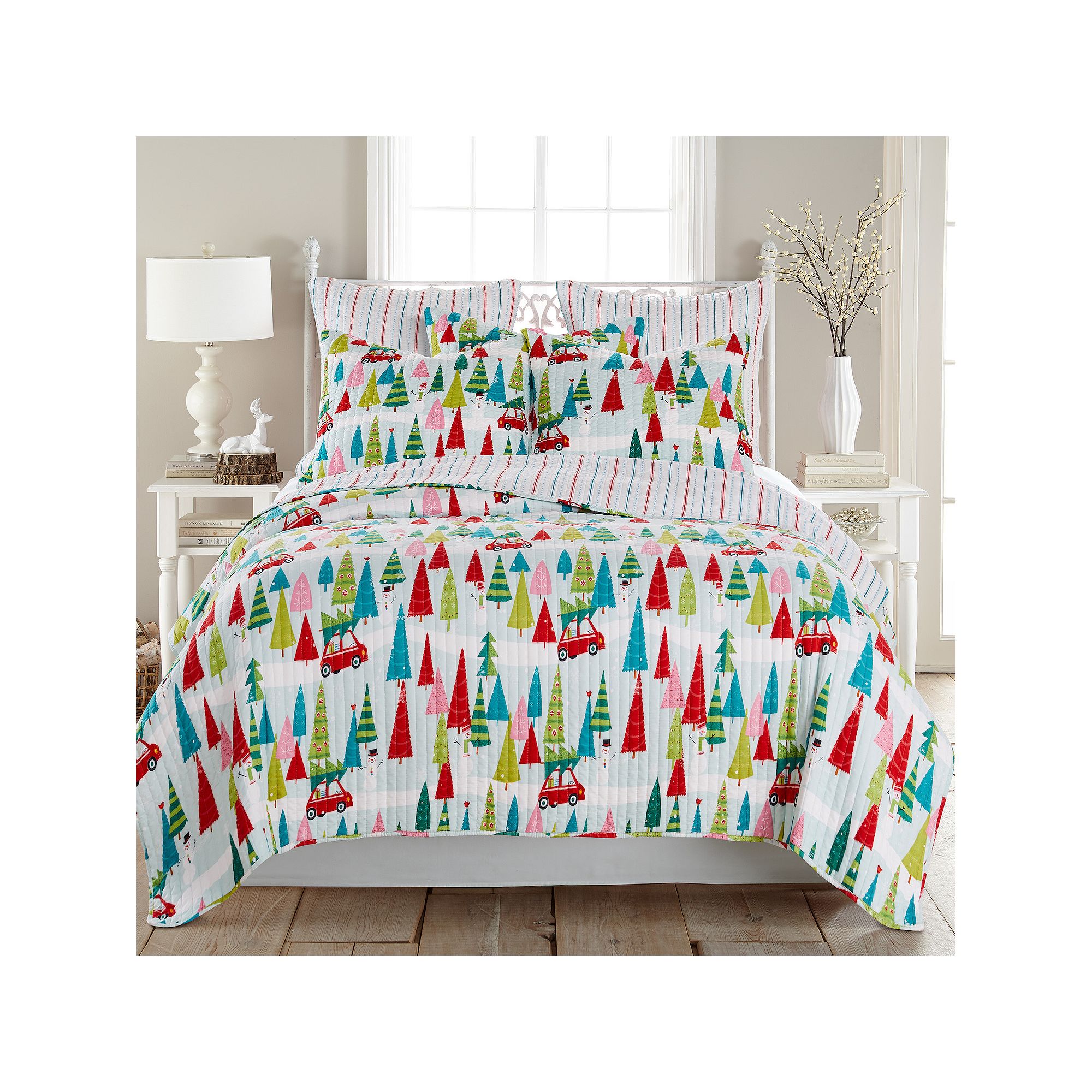 Levtex Home Merry & Bright Holly Jolly Quilt or Sham, Multi