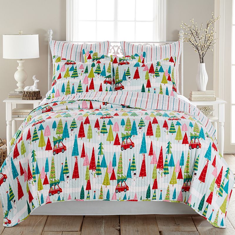 Levtex Home Merry & Bright Holly Jolly Quilt or Sham, Multicolor, Std Sham