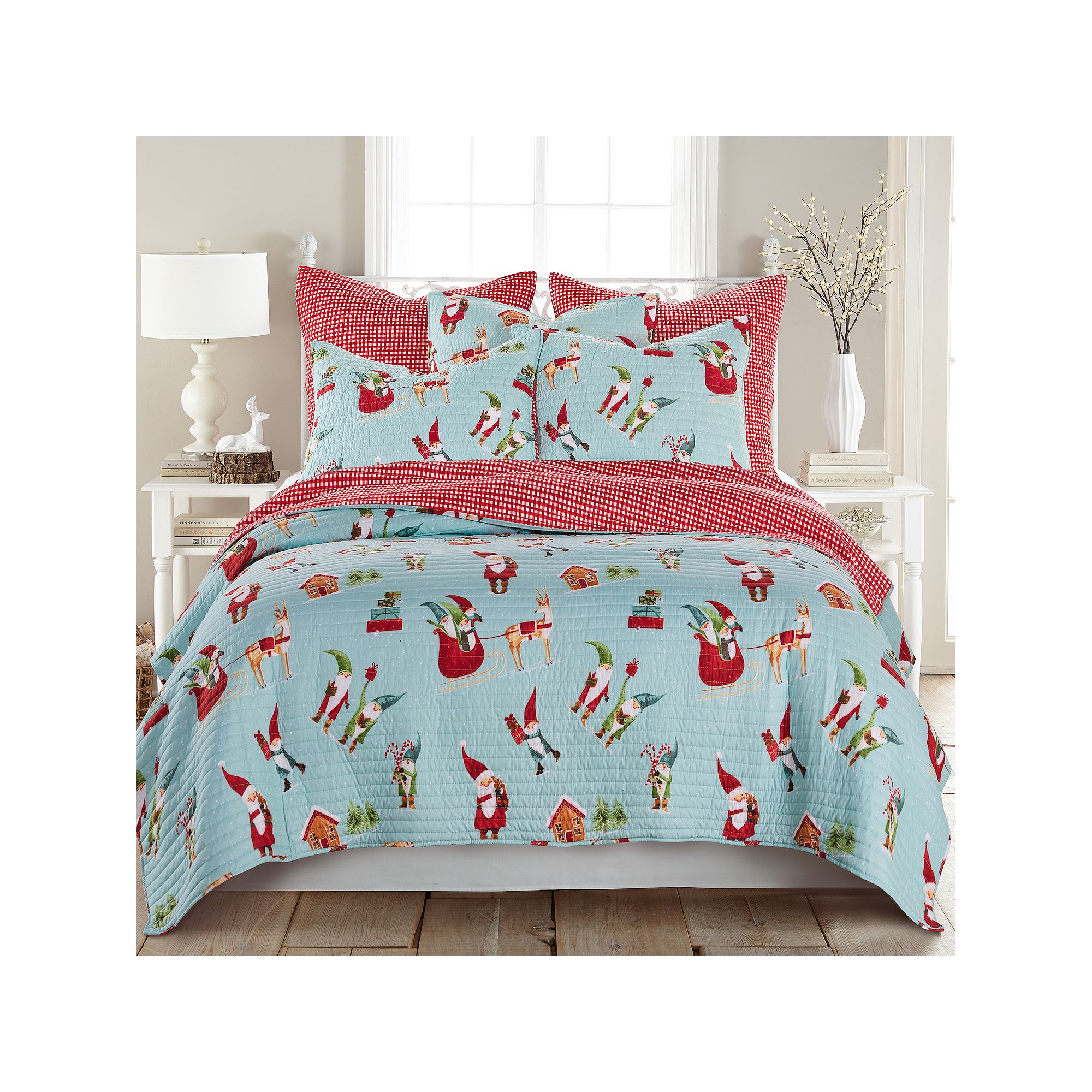 Levtex Home Merry & Bright Gnome for the Holidays Quilt or Sham, Multi