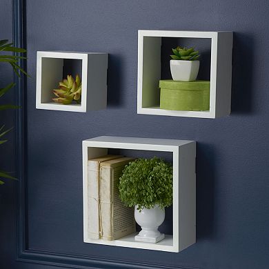 Melannco Square Wall Shelf 3-piece Set