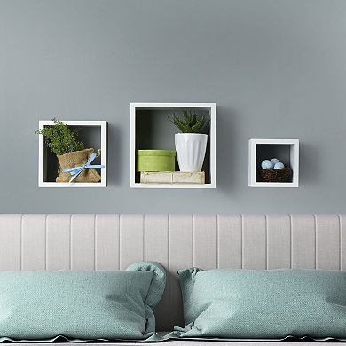 Melannco Square Wall Shelf 3-piece Set