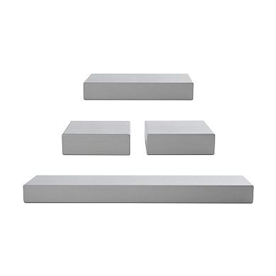 Melannco Gray Wall Shelf 4-piece Set