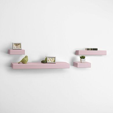 Melannco Pink Wall Shelf 4-piece Set