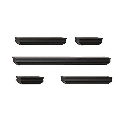 Melannco Black Moulding Wall Shelf 5-piece Set