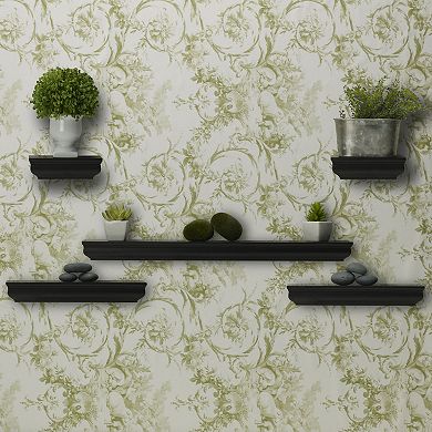 Melannco Black Moulding Wall Shelf 5-piece Set