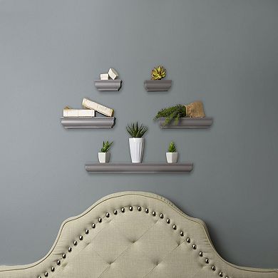 Melannco Gray Moulding Wall Shelf 5-piece Set