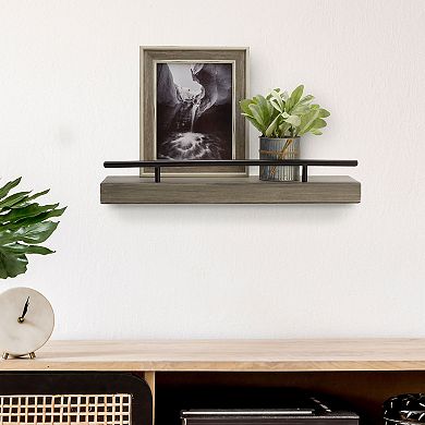 Melannco Gray Railing Wall Shelf
