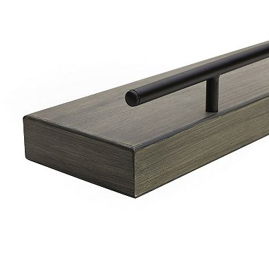 Melannco Gray Railing Wall Shelf