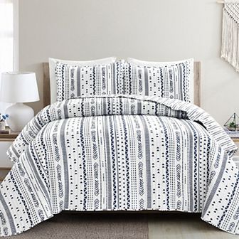 Lush Decor Hygge Stripe Quilt Set with Shams