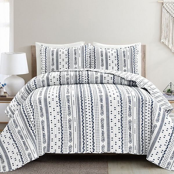 Lush Decor Hygge Stripe Quilt Set with Shams