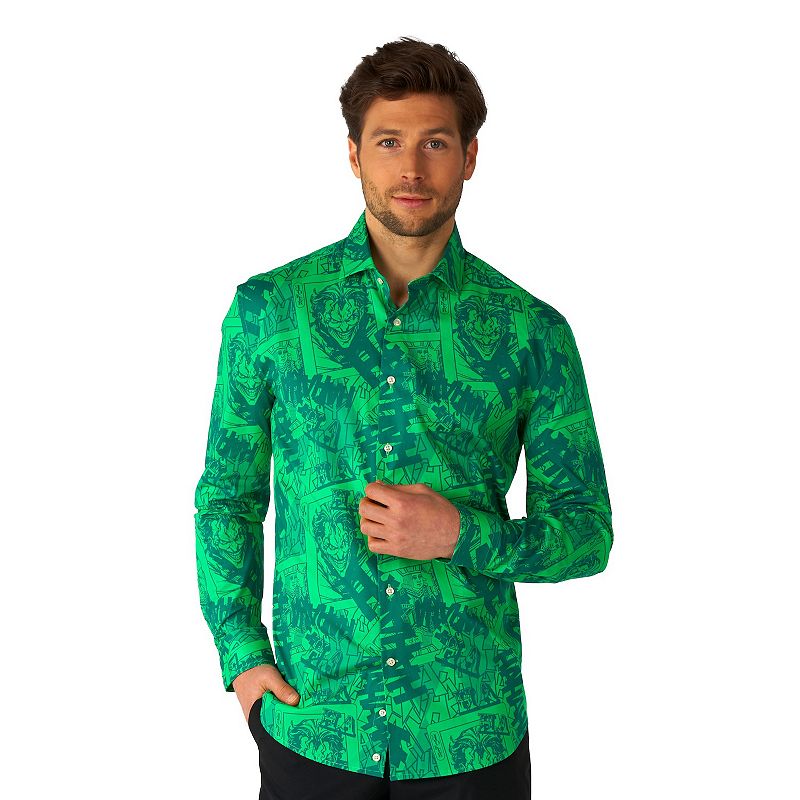 Mens OppoSuits Character Button-Down Shirt, Size: Small, Green