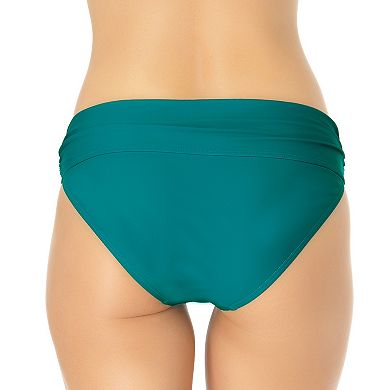 Women's Catalina Low-Rise Shirred Fold-Over Swim Bottoms