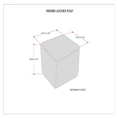 Simpli Home Fredrik Square Pouf