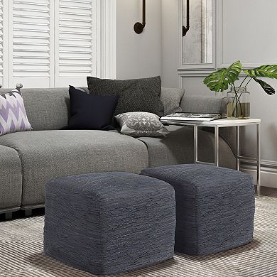 Simpli Home Fredrik Square Pouf