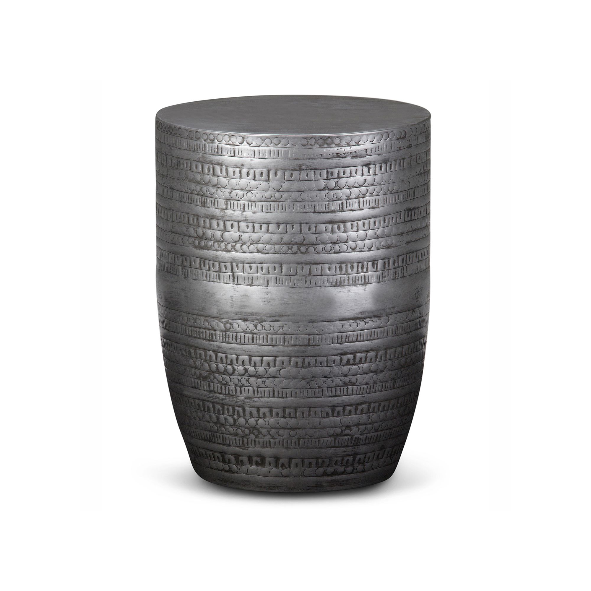 Simpli Home Johnsen Large Accent End Table, Silver