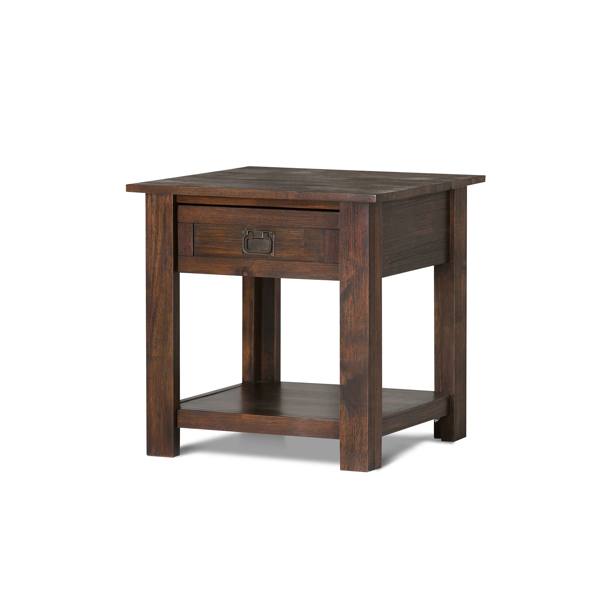 Simpli Home Monroe End Table, Distressed Brown